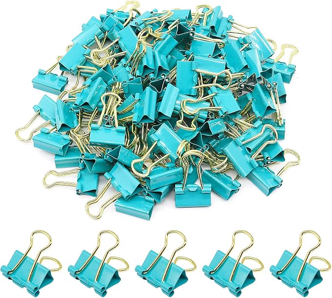 Binder Clips, Mini Paper Clip, Small Paper Clamps 15mm, 100 Pack Micro Size by YCVIORING