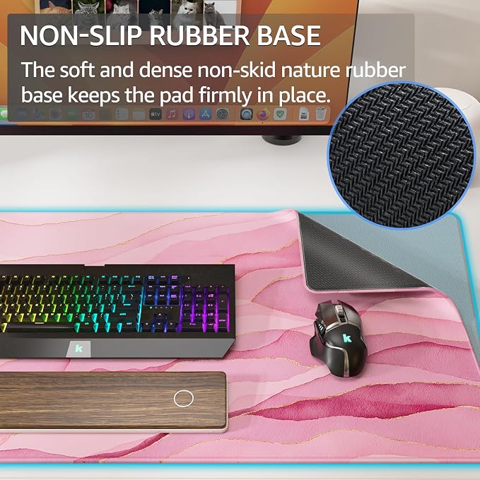 KTRIO Large Gaming Mouse Pad, Desk Mat, 31.5 x 15.7 in, XXL | Smooth - Image 3