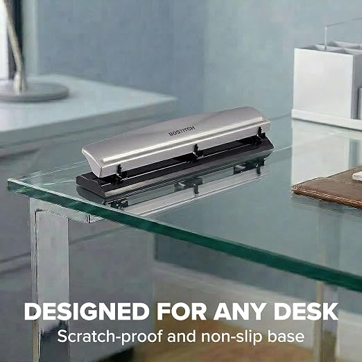 Bostitch 3 Hole Paper Punch, 15 Sheet Capacity, Metal Office Hole Puncher - Image 6