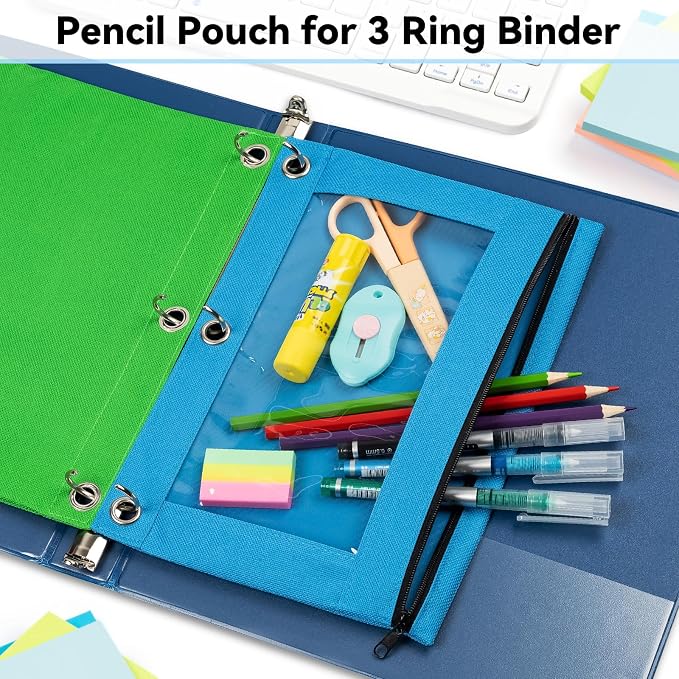 Pencil Pouch for 3 Ring Binder, Bulk 288 Pack 3-Holes Zipper Pencil Pouches in - Image 2
