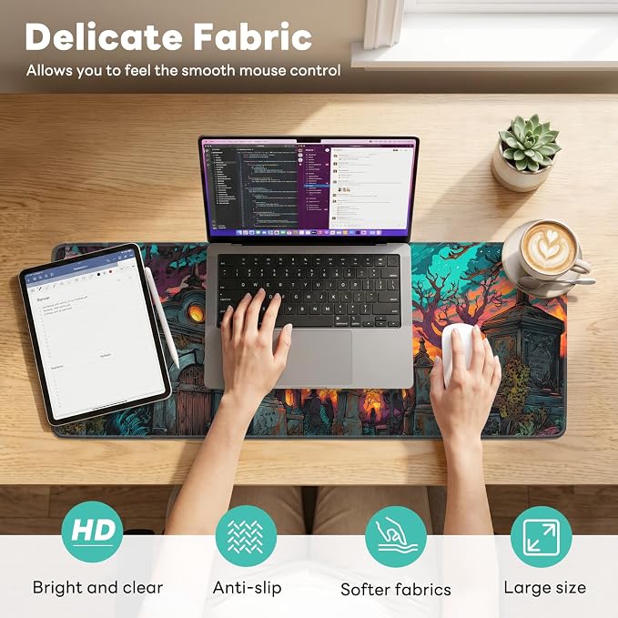 Desk Mat, Big Desk Pad, 31.5x11.8 Inches Extended Big Gaming Mouse Pad - Image 2
