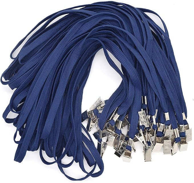 Bird Fiy Navy Blue Lanyards 100 Pack Bulk Badge Lanyards by BirdFiy
