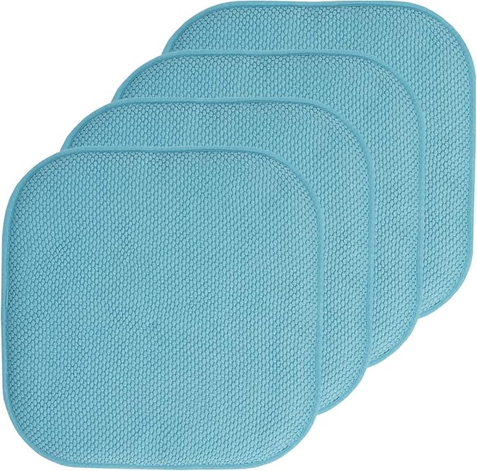 Sweet Home Collection Chair Cushion Memory Foam Pads Honeycomb Pattern Slip Non by SweetHomeCollection