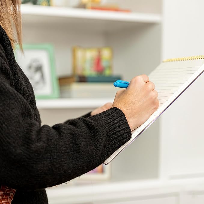 PAPERAGE Top Bound Spiral Notebook, 3 Pack, Lined Notepad, (Raspberry/Marigold/Mint), 70 Sheets (140 Pages) Per Notebook, Wide/Legal Ruled, 8.5 inches x 11 inches-DeskLoop Office