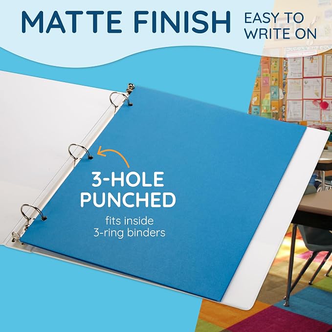 Blue Folders with Pockets, Paper Blue Pocket Folders with Business Card Holder - Image 3