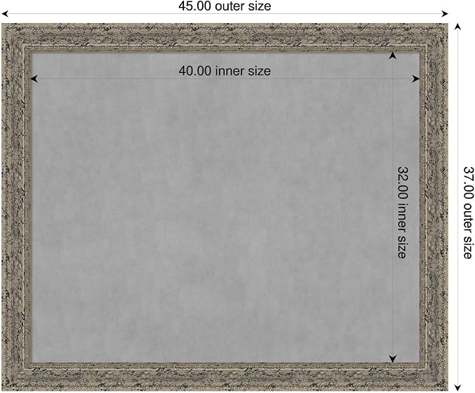Amanti Art Silver Framed Magnetic Board 37x45 X-Large Vision Board - Image 2