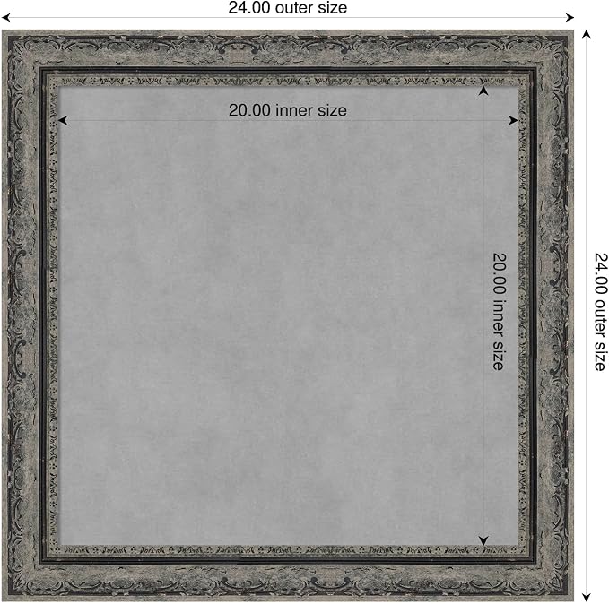 Amanti Art Black Framed Magnetic Board 24x24 Medium Vision Board - Image 2