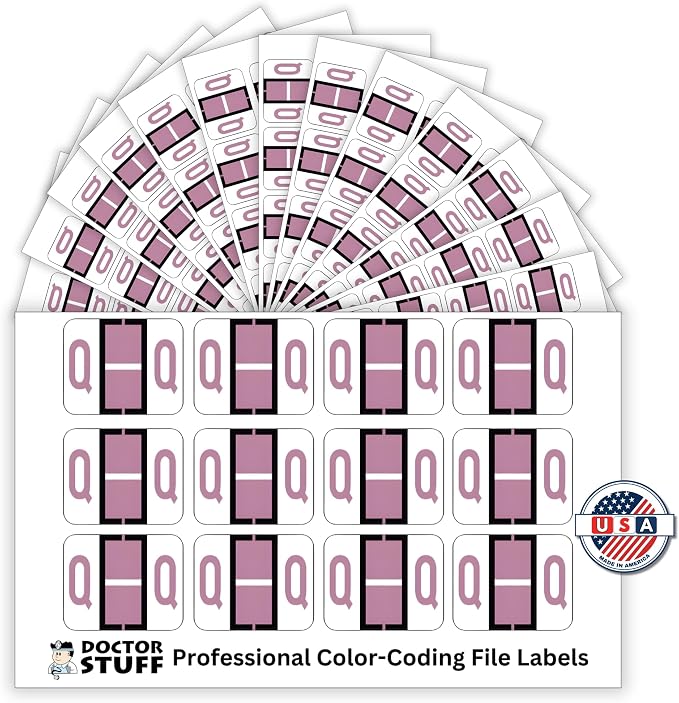 Doctor Stuff - File Folder Labels, Alphabet Letter Q Stickers, Compatible - - Image 2