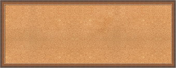 Amanti Art Natural Cork Board for Wall, 20x52 Vision Board with Bronze Frame, Oversize Corkboard Office Decor for Home Organization, Modern Corkboard Pinboard to Display Items for Home Organization-DeskLoop Office