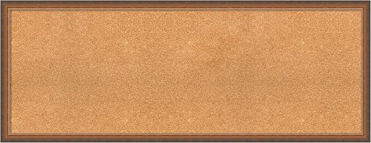 Amanti Art Natural Cork Board for Wall, 20x52 Vision Board with Bronze Frame, Oversize Corkboard Office Decor for Home Organization, Modern Corkboard Pinboard to Display Items for Home Organization-DeskLoop Office
