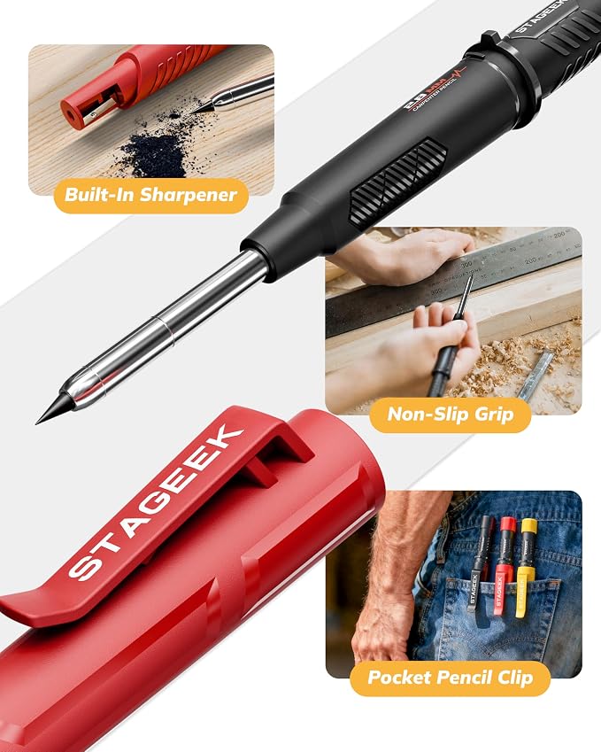 STAGEEK 4 Pack Carpenter Pencils - Image 4