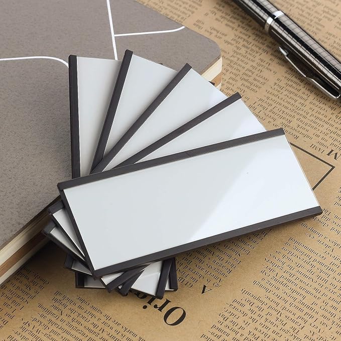LLPT Magnetic Label Holder 4" x 1.2" 50 Packs C Channel 300g White Paper Cards - Image 4