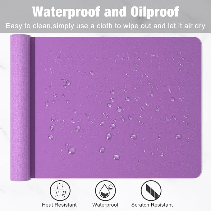 Hsurbtra Desk Pad, 35.5" x 17" PU Leather Desk Mat, XXL Extended Mouse Pad - Image 5