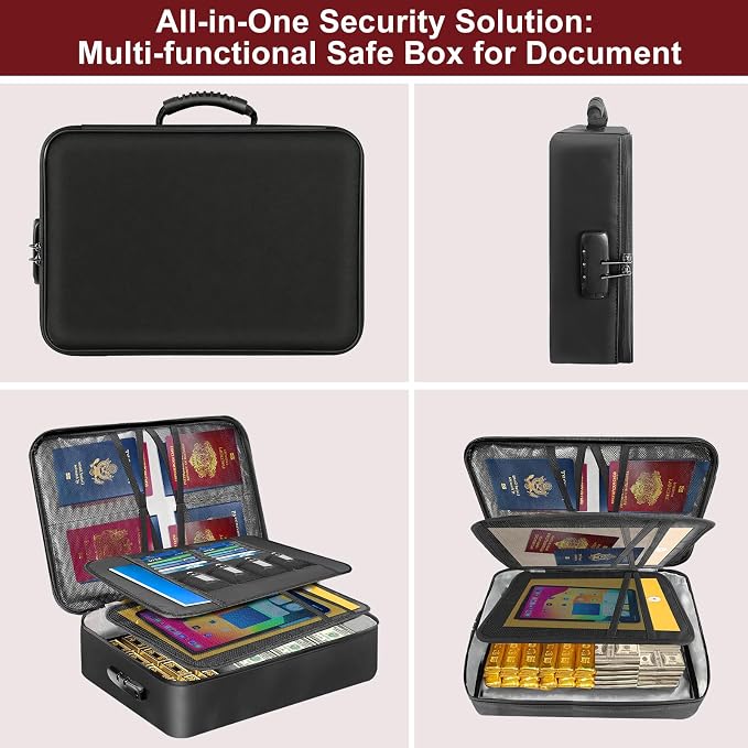 Fireproof Document Box with 5200℉ Heat Insulated, Document Organizer with Lock - Image 8