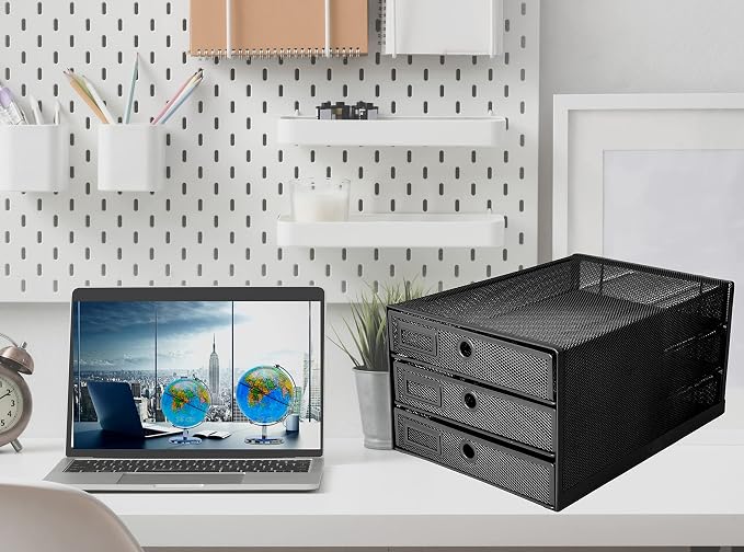 EXERZ Paper Sorter 3 Tier Drawers A4 / Multifunctional Desk Organiser/Letter - Image 2