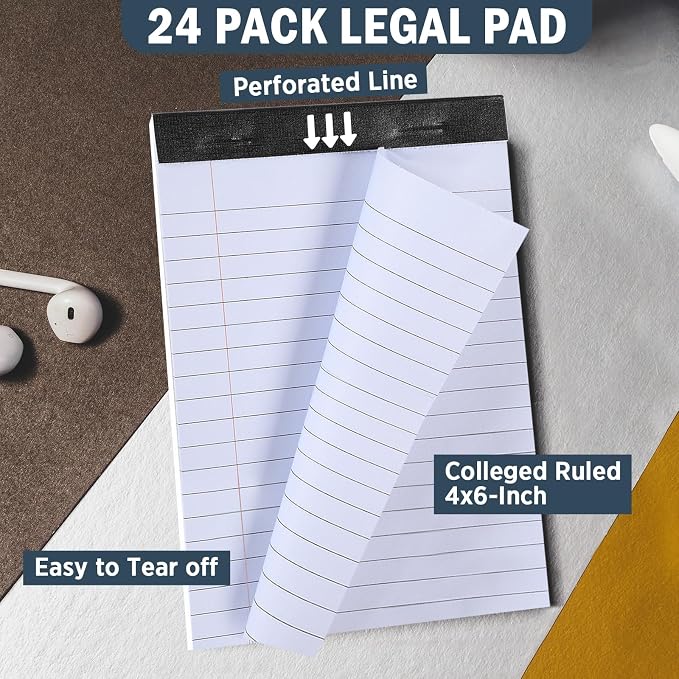 12 PCS 4 x 6 inch Small Legal Pad College Ruled Lined Boho Colored Note Pads - Image 3