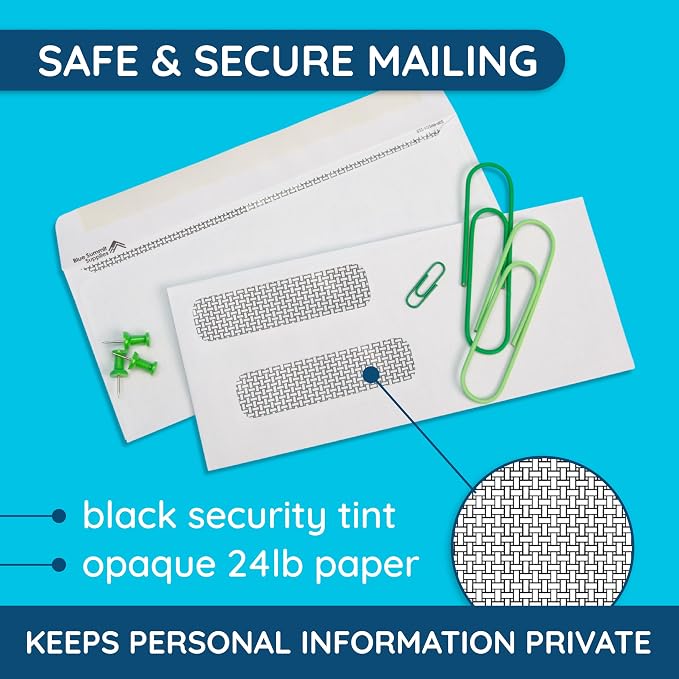 500#8 Gummed Double Window Security Check Envelopes - Image 5