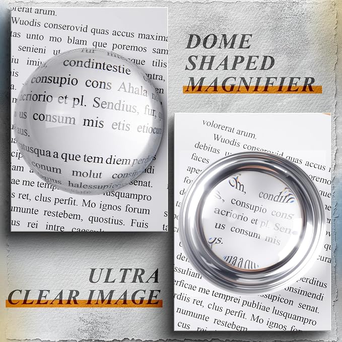 Briwooody 12 Pcs Crystal Dome Magnifier Paperweights Glass Paperweight Reading - Image 4