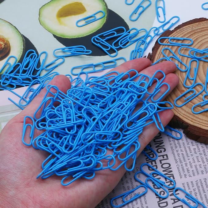200 Pack Blue Paper Clips Small Paper Clips, 1.1 Inch / 28mm Metal Paperclips - Image 5