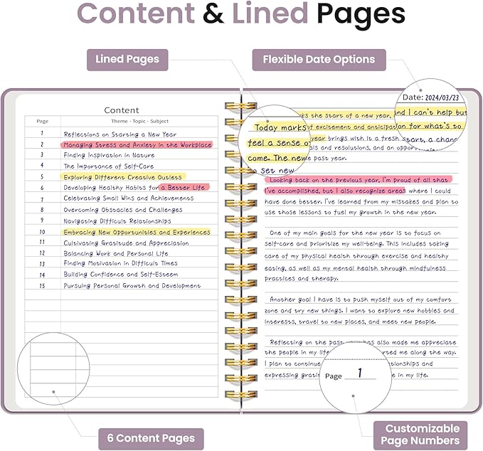 Lined Spiral Notebook Journal for Work, 300 Pages Thick B5 (7.1"x10") College Ruled Journal for Women & Writing, Hardcover Notebook for Note Taking, Perfect for Office Home School Supplies, Purple-DeskLoop Office