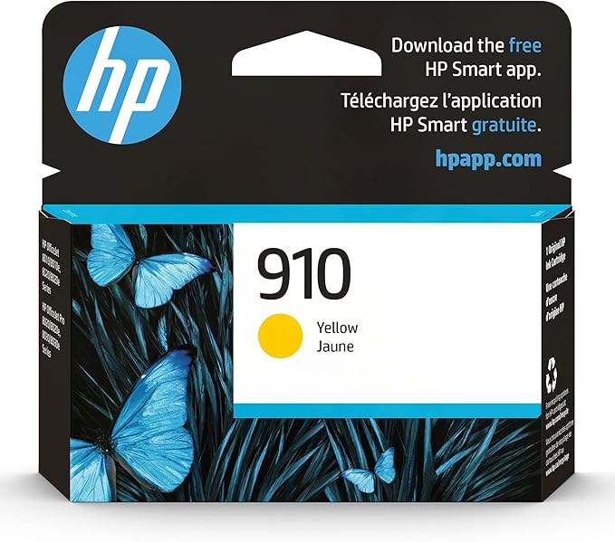 HP 910 Yellow Ink Cartridge | Works with HP OfficeJet 8010, 8020 Series, HP OfficeJet Pro 8020, 8030 Series | Eligible for Instant Ink | 3YL60AN-DeskLoop Office