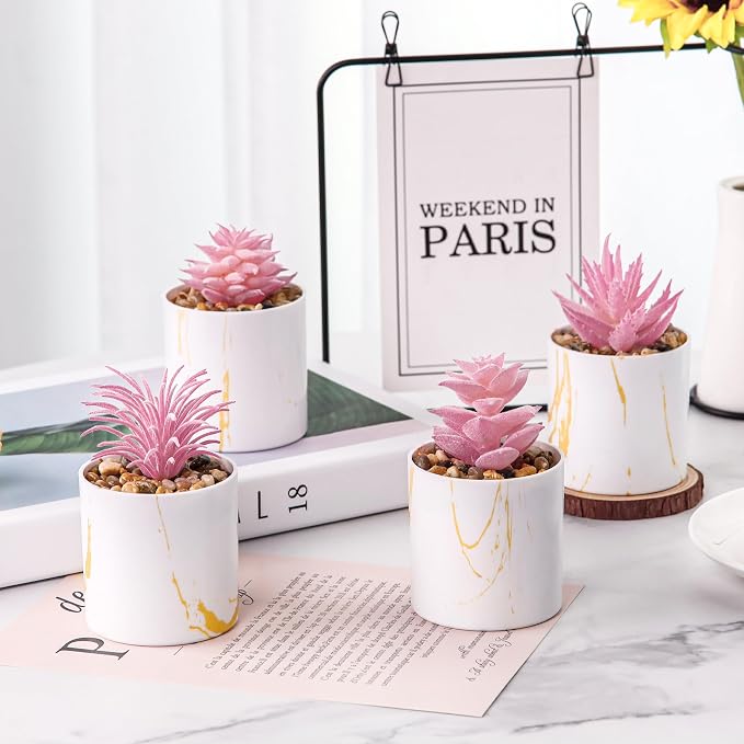 Der Rose Set of 4 Succulents Plants Artificial - Image 6