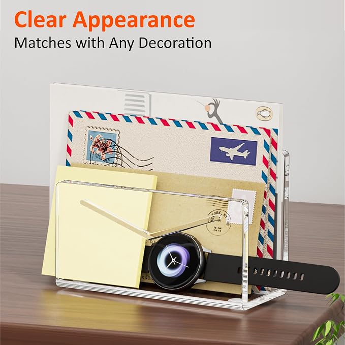FUCDTEFC Acrylic Mail Holder, Vertical Envelope Mail Holder - Image 7