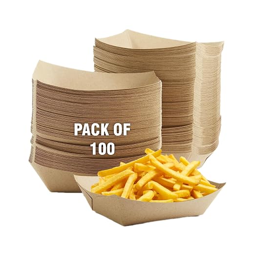 2lb Natural Kraft Paper Food Trays by Unknown