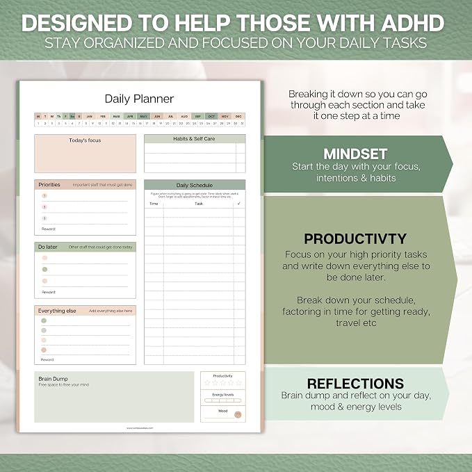 ADHD Daily Planner Notepad for Neurodivergent Adults - Image 6