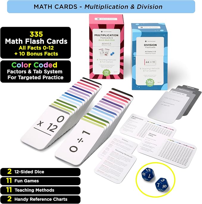 Award-Winning Math Flash Cards – 711 Multiplication & Division Facts – Jumbo - Image 3