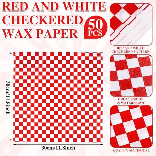 Geosar 100 Pcs Gingham Party Supply Disposable Paper Food Tray Bulk Disposable - Image 3