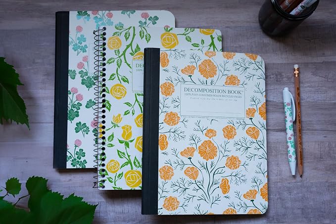 Decomposition 3-Pack Floral College Ruled Notebook - Image 2
