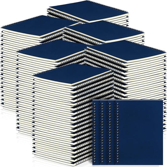 Yahenda 108 Pcs Spiral Notebook Bulk A5 Journal Lined 8.3'' x 5.5'' Writing Composition Paper Small Notepad Subject Notebook for Students Office Business Back to School Supplies (Deep Blue)-DeskLoop Office