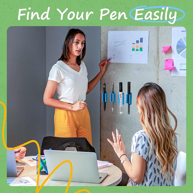10 PCS Pen Holder for Desk, Adhesive Pen Holder for Classroom Clipboard - Image 3