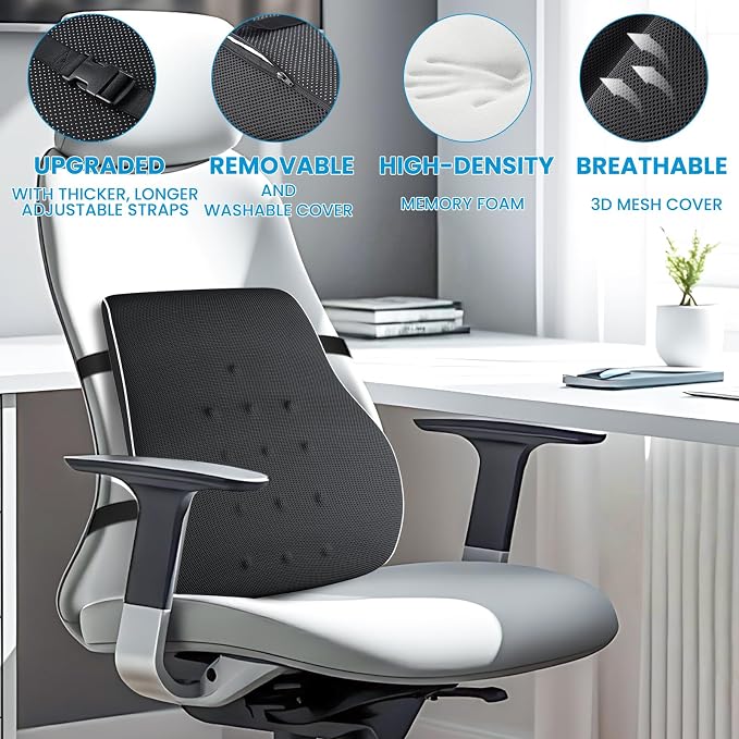 Lumbar Support Pillow for Office Chair, Office Home Essentials, Gifts for Mom - Image 9