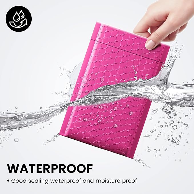Fuxury Bubble Mailers 4x8" 100 Pack Pink Bubble Mailers Usable Size 4x7” Small - Image 4