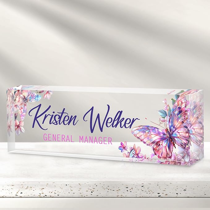 Desk Name Plate Personalized, Custom Name Plate by Gowelly
