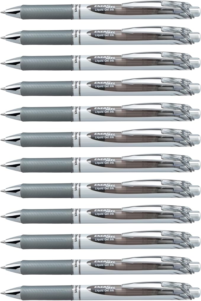Pentel EnerGel RTX Retractable Liquid Gel Ink Pen, Medium line, Box of 12 Pens by PentelofAmerica