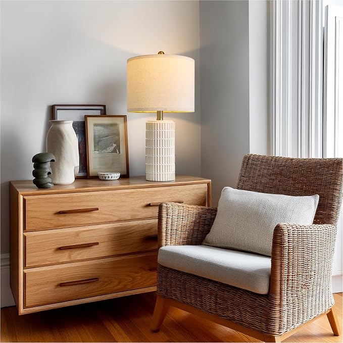 PoKat 20.75" Small Modern Ceramic Table Lamps Set of 2 - Image 4
