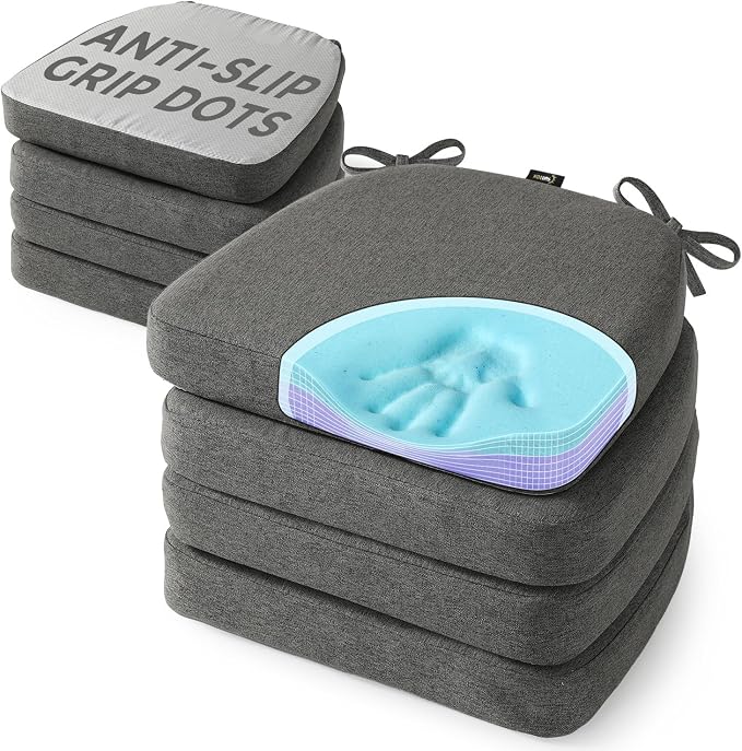 SUNROX Cooling Gel Memory Foam Chair Cushions, 2.6" Thick U-Shaped Dual-Layer by SUNROX