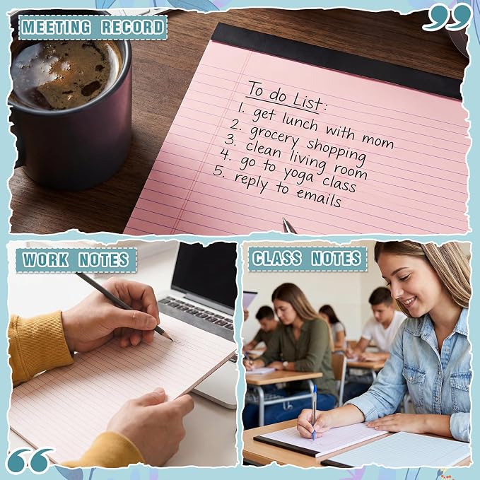 Fuutreo 8 Pcs Legal Pads 8.5 x 11 Colored Note Pads 50 Sheets Per Narrow Ruled - Image 6