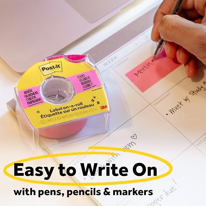 Post-it Neon Pink Label on-a-roll Tape - Image 7