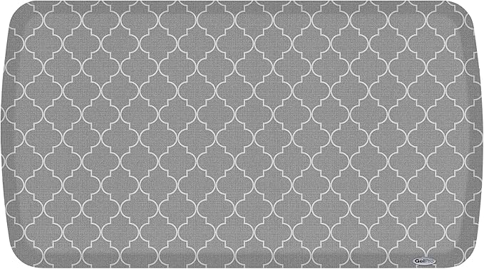 GelPro Elite Premier Anti-Fatigue Kitchen Comfort Floor Mat, 20x36", Trellis Classic Grey-DeskLoop Office
