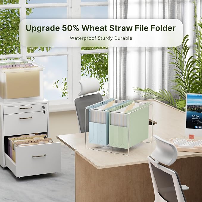 XINGIA Plastic Hanging File Folders Letter Size, 6 Pack Expandable File Folders - Image 3