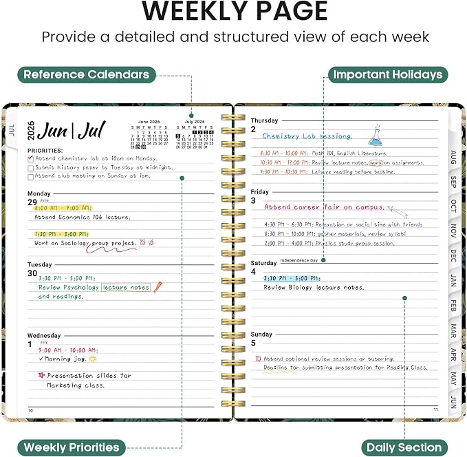 Planner 2026-2027, Academic Monthly and Weekly Calendar Planner - Image 3