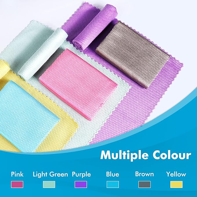 Easy Clean Streak Free Glass Cleaning Miracle Microfiber Cleaning Cloth for Kitchen,Counter,Window,Mirror Lint Free Dish Drying Cloths Glass Polishing Rag,All-Purpose,Reusable,Nanoscale Pack of 6-DeskLoop Office