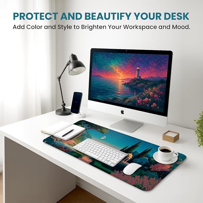 Aesthetic Desk Mat, Cute Classical Garden Desk Pad Protector - Image 6
