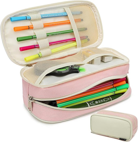 Large Capacity Pencil Case Multi-Slot Pencil Pouch Durable Pencil Box Portable Office Pen Bag with Zipper-DeskLoop Office