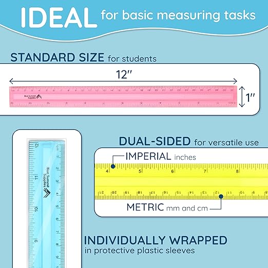 Blue Summit Supplies 30 Plastic Rulers Bulk - Image 3
