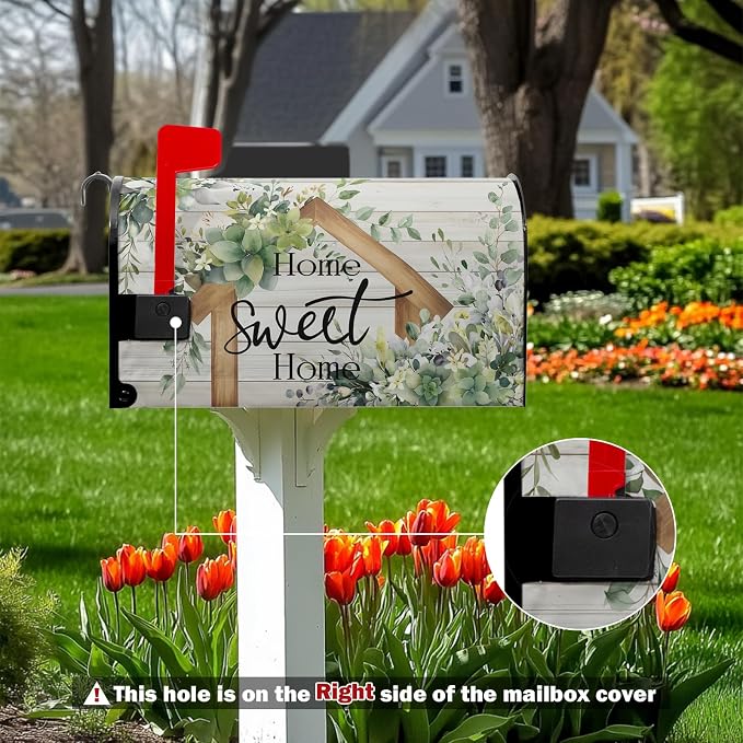Welcome Spring Leaves Floral Mailbox Covers Magnetic Standard Size Spring - Image 2